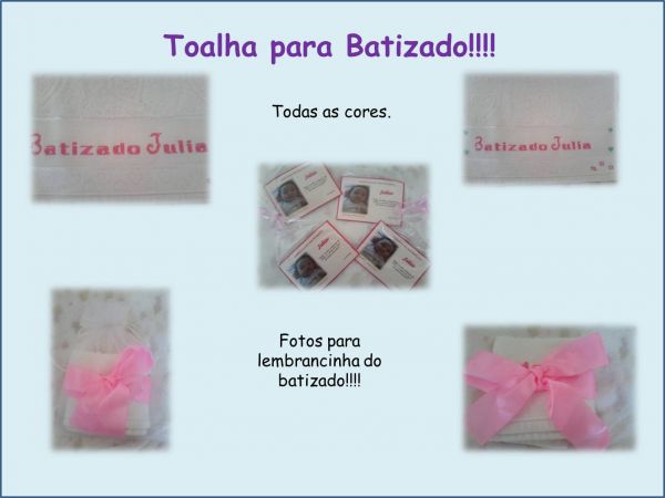 Toalha bordada para Batizado